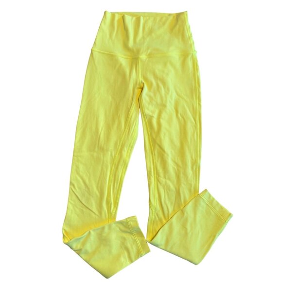 SIZE 2 Lululemon Align High Rise 25" Neon Electric Lemon Yellow Leggings - Picture 2 of 6
